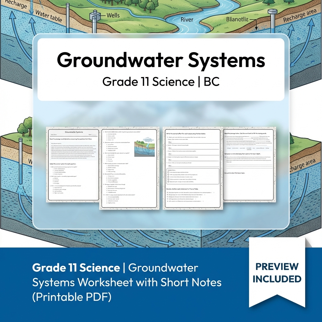 Grade 11 Science Full Year Bundle | Atomic Theory, Biology, Motion & Energy Worksheets — included worksheet 48