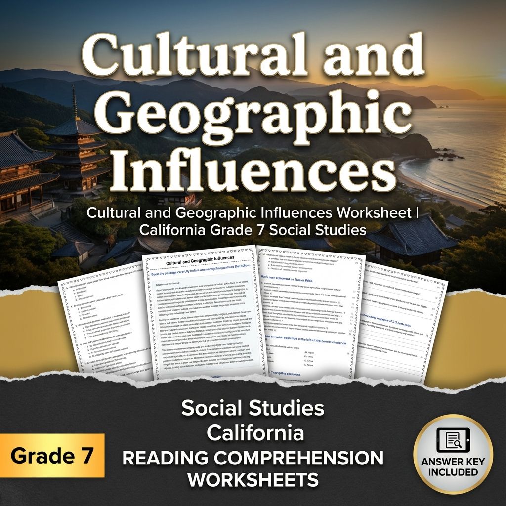 Cultural and Geographic Influences Worksheet | California Grade 7 Social Studies