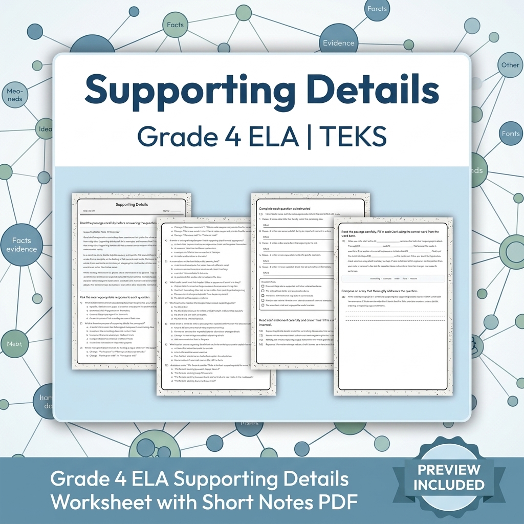 Grade 4 Drafting, Revising & Editing Writing ELA Lesson Bundle TEKS — included worksheet 6