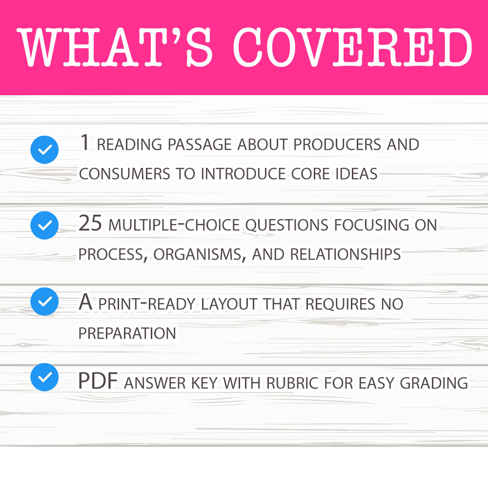 Grade 7 Science worksheet mcq paper worksheet — Grade 7 Science — Producers and Consumers Worksheet MCQ Paper — page 2