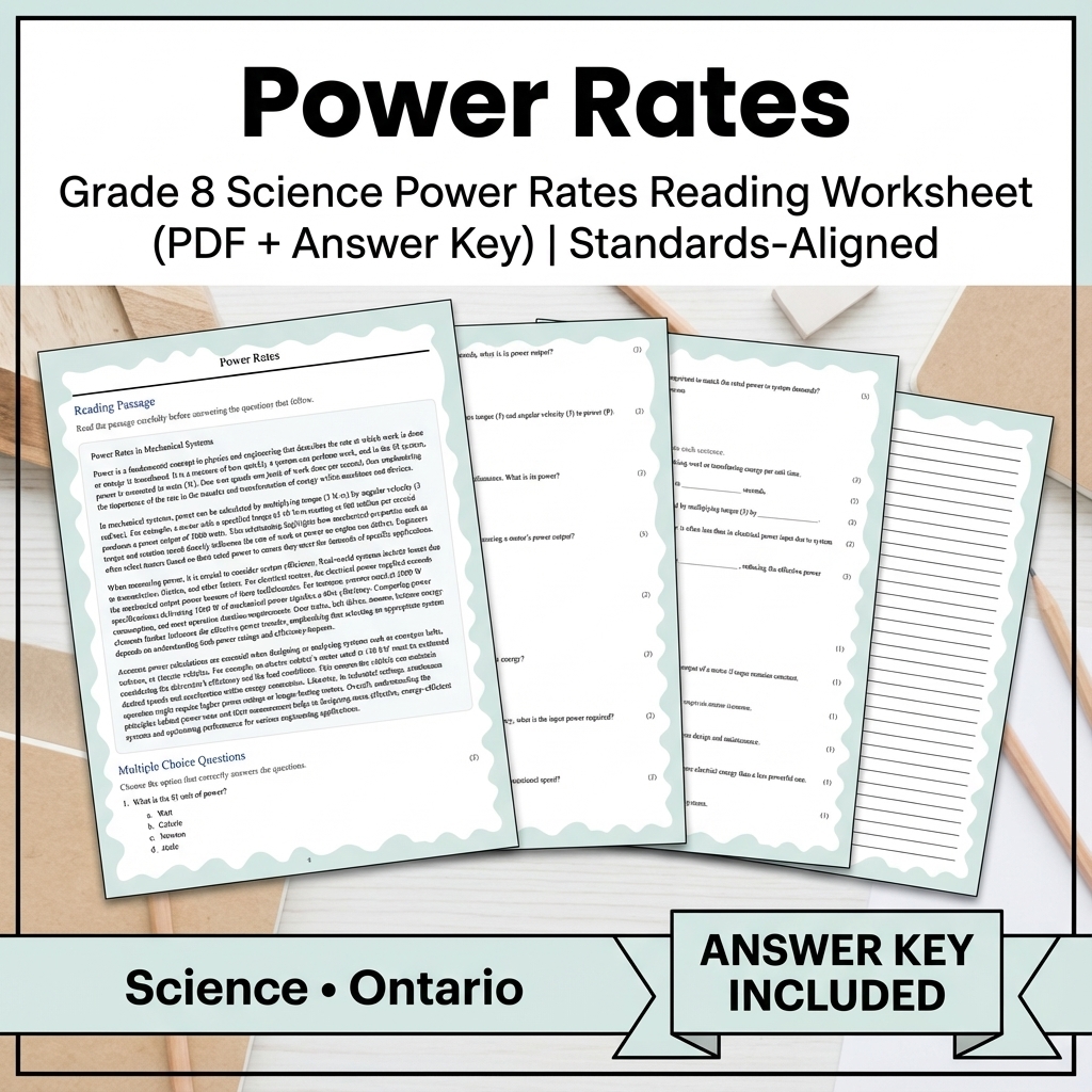 Grade 8 Science Worksheets Bundle | Biology, Physics & Earth Science Resources — included worksheet 48