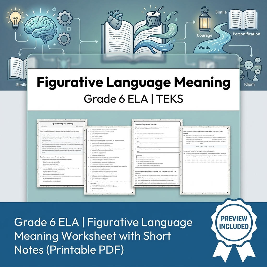 Grade 6 Evidence-Based Text Analysis ELA Full-Year Bundle (TEKS) Worksheets — included worksheet 22