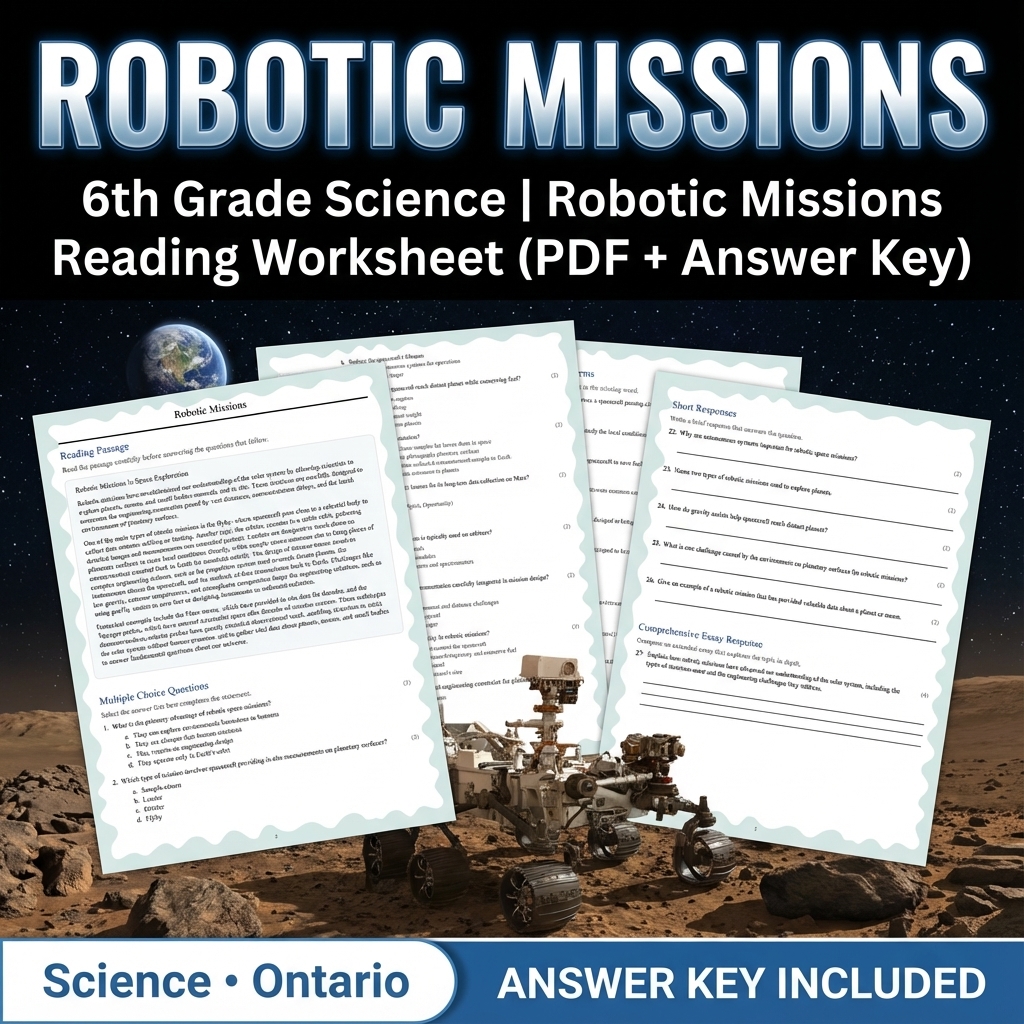 Grade 6 Science Unit | Solar System, Satellites & Celestial Mechanics Worksheet — included worksheet 8