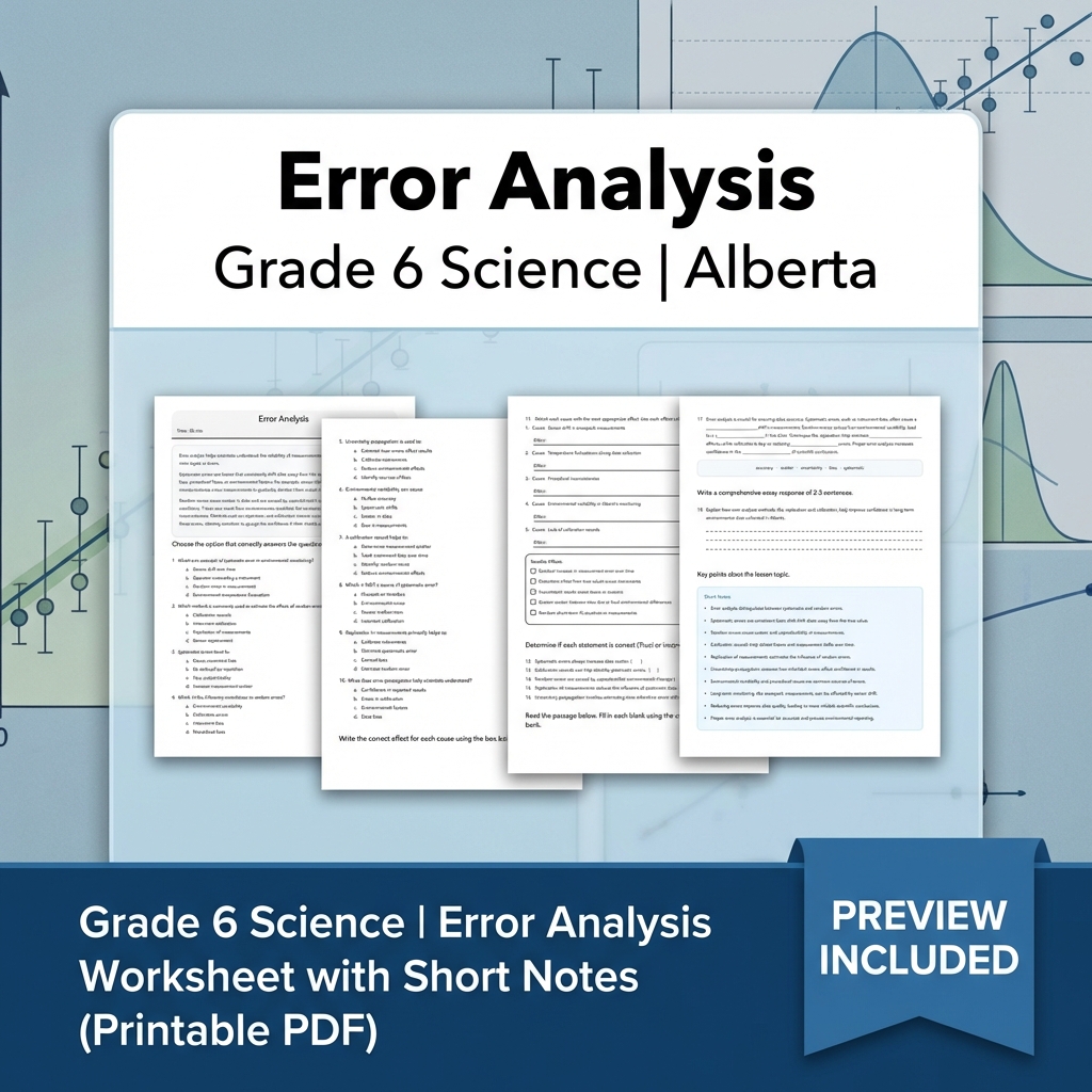 Grade 6 Science Alberta | 60-Worksheet Comprehensive Science Bundle  — included worksheet 50