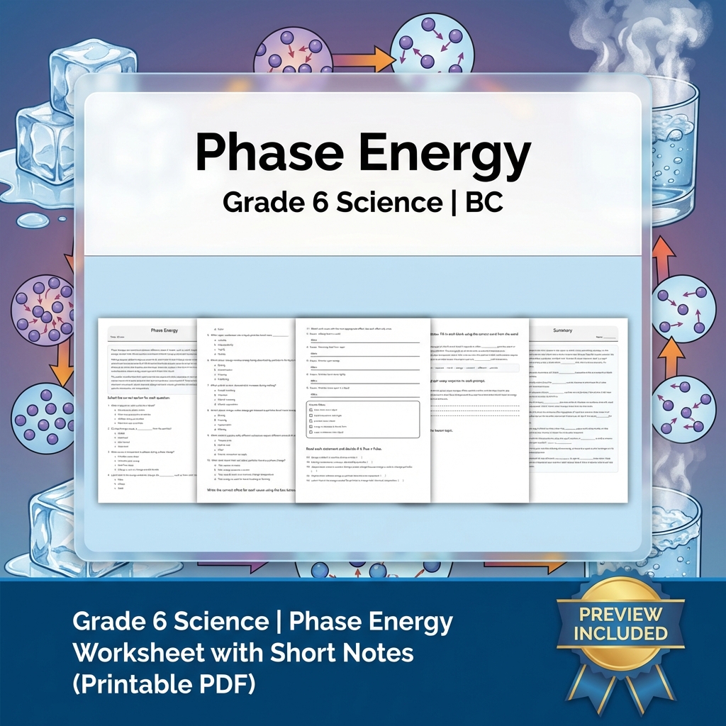 Grade 6 Science | Matter, Properties & Change UNIT Worksheet Bundle  — included worksheet 12