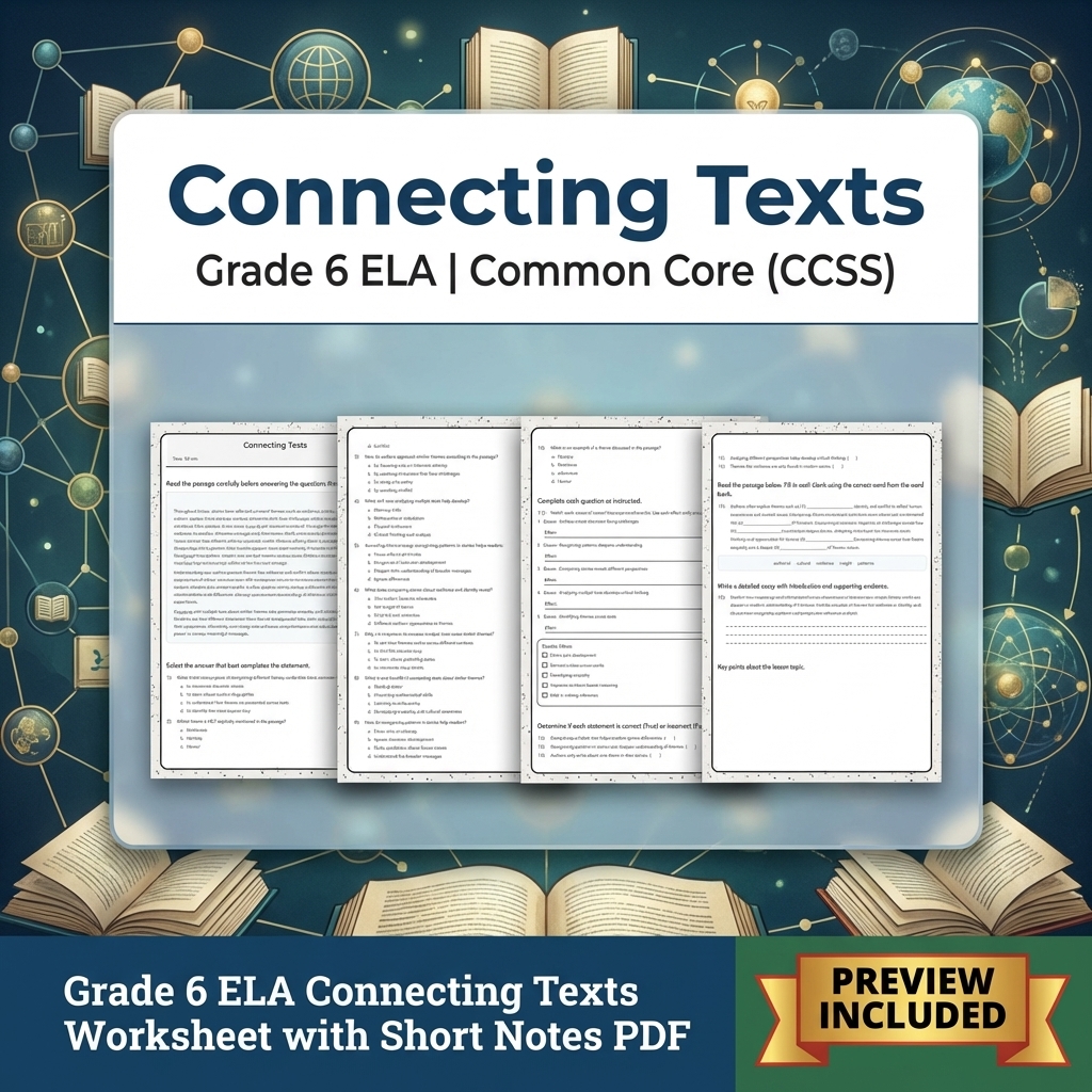 Grade 6 ELA Reading, Writing, & Grammar Full-Year Bundle (Common Core CCSS) — included worksheet 31