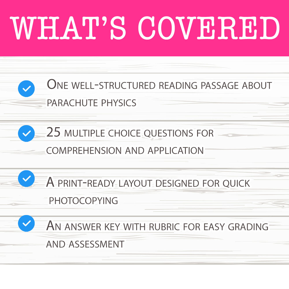 Grade 6 Science worksheet mcq paper worksheet — Grade 6 Science — Parachute Physics Worksheet MCQ Paper — page 2