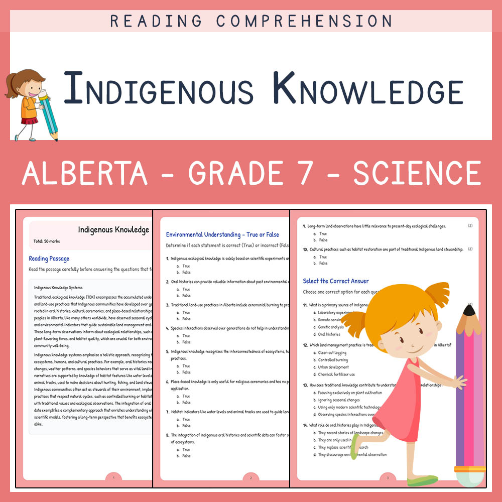 Grade 7 Science worksheet elena worksheet — Grade 7 Science Assessment | Indigenous Knowledge Worksheet Elena | Alberta —…