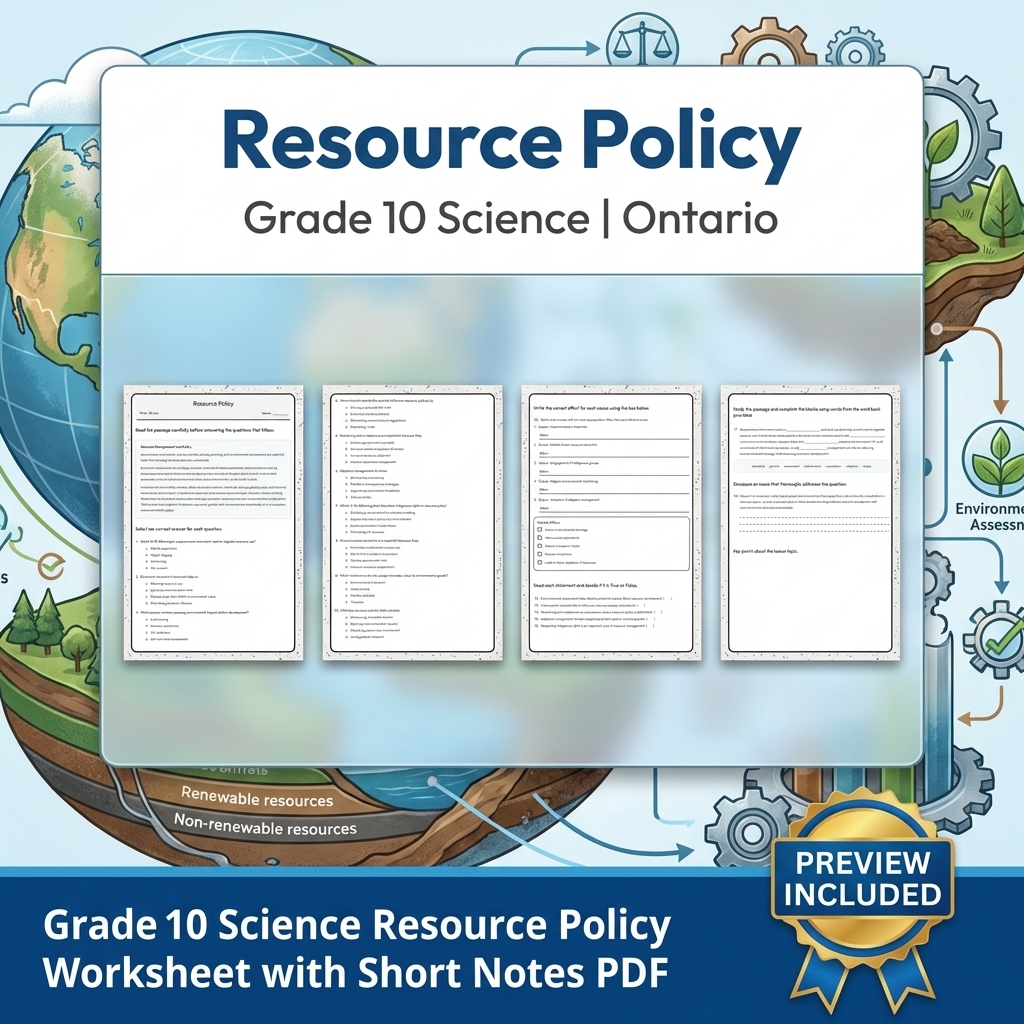 Grade 10 Science Lesson Group Bundle | Ontario Curriculum and STEM Topics — included worksheet 12