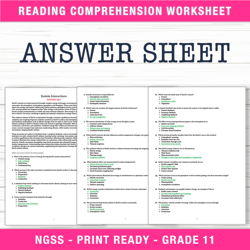 Grade 11 Science worksheet worksheet — Grade 11 Science – System Interactions Worksheet (PDF + Answer Key) — page 2