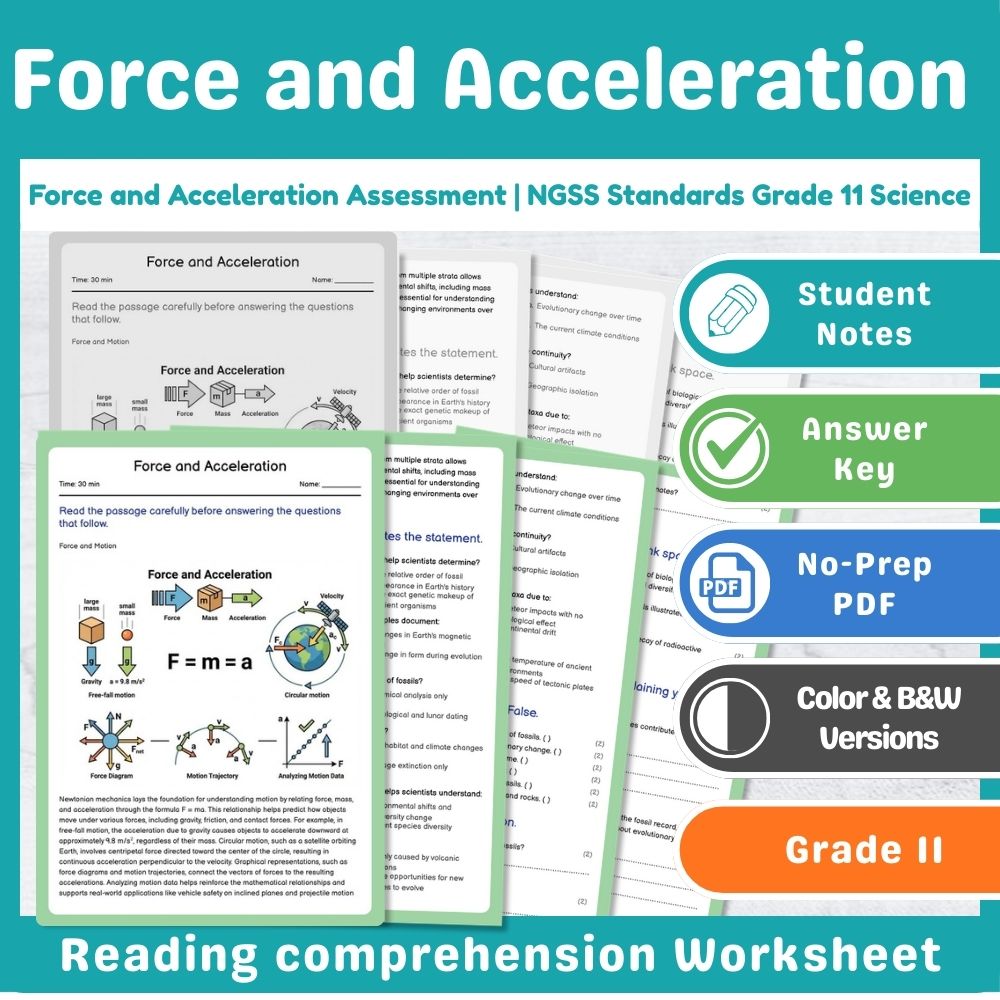 Grade 11 Physics Mini Bundle – Impulse, Forces & Conservation Assessment — included worksheet 2