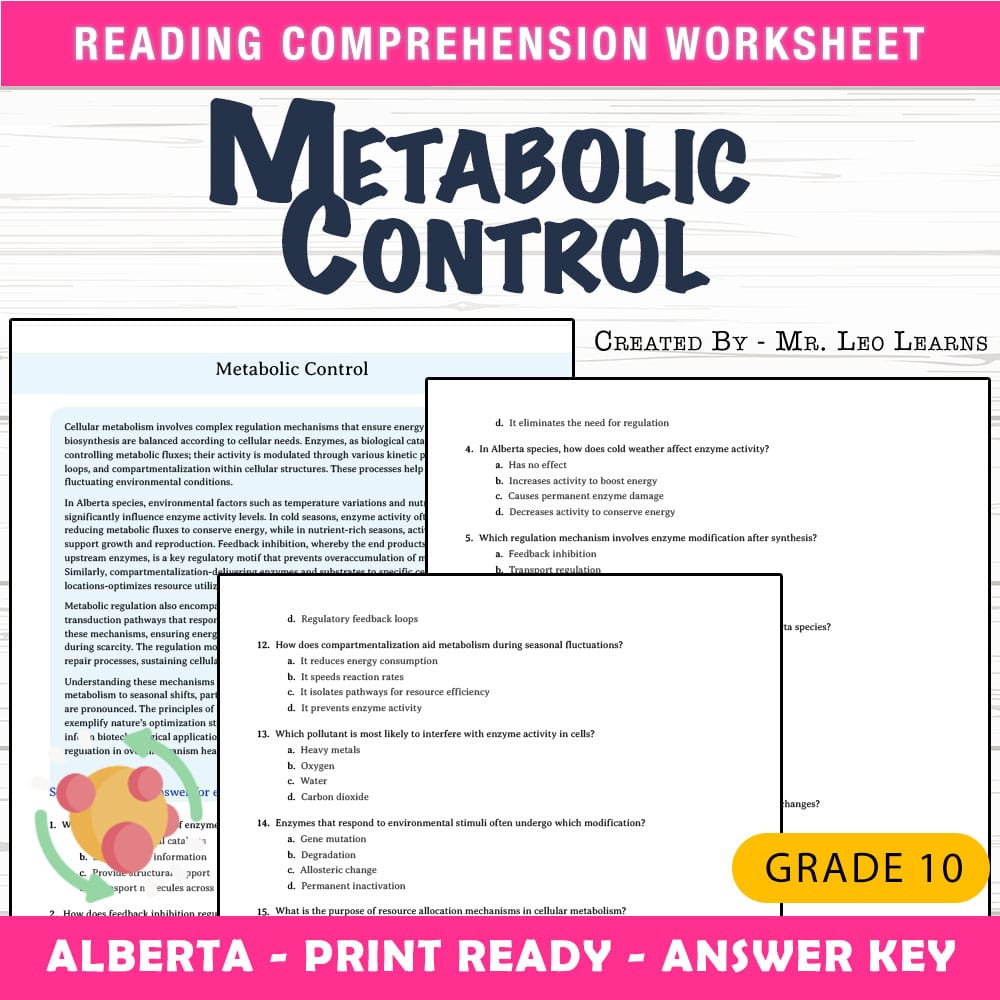 Grade 10 Science worksheet mcq paper worksheet — Grade 10 Science — Worksheet MCQ Paper for Mastering Metabolic Control —…