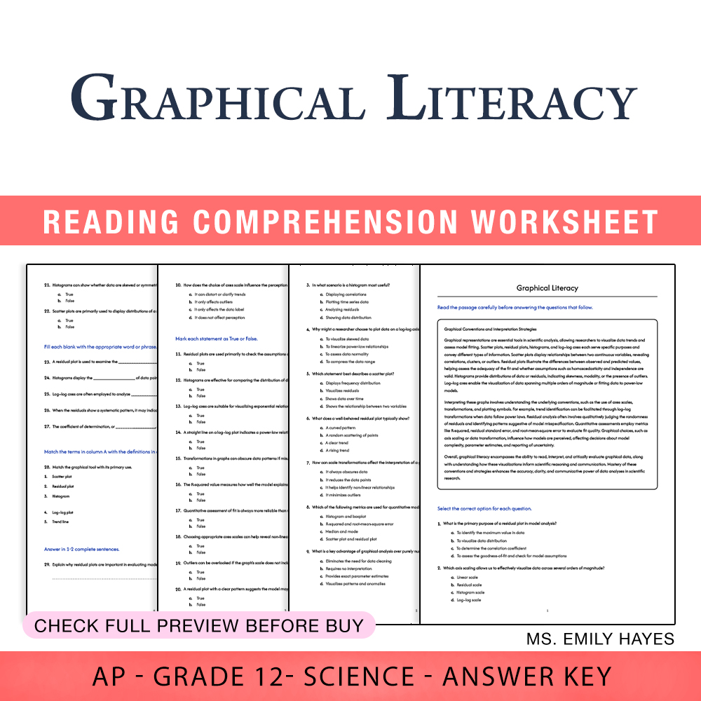 Grade 12 Science worksheet assessment worksheet — 12th Grade Science | Graphical Literacy Worksheet (PDF+ Answer Key) — pa…