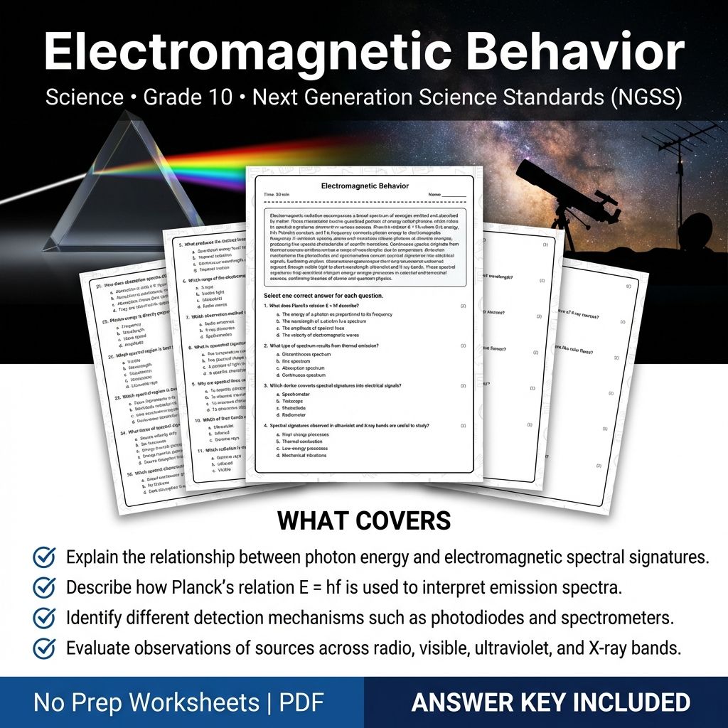 Grade 10 Science Worksheets Bundle | Environmental, Physics & Biology Topics — included worksheet 53