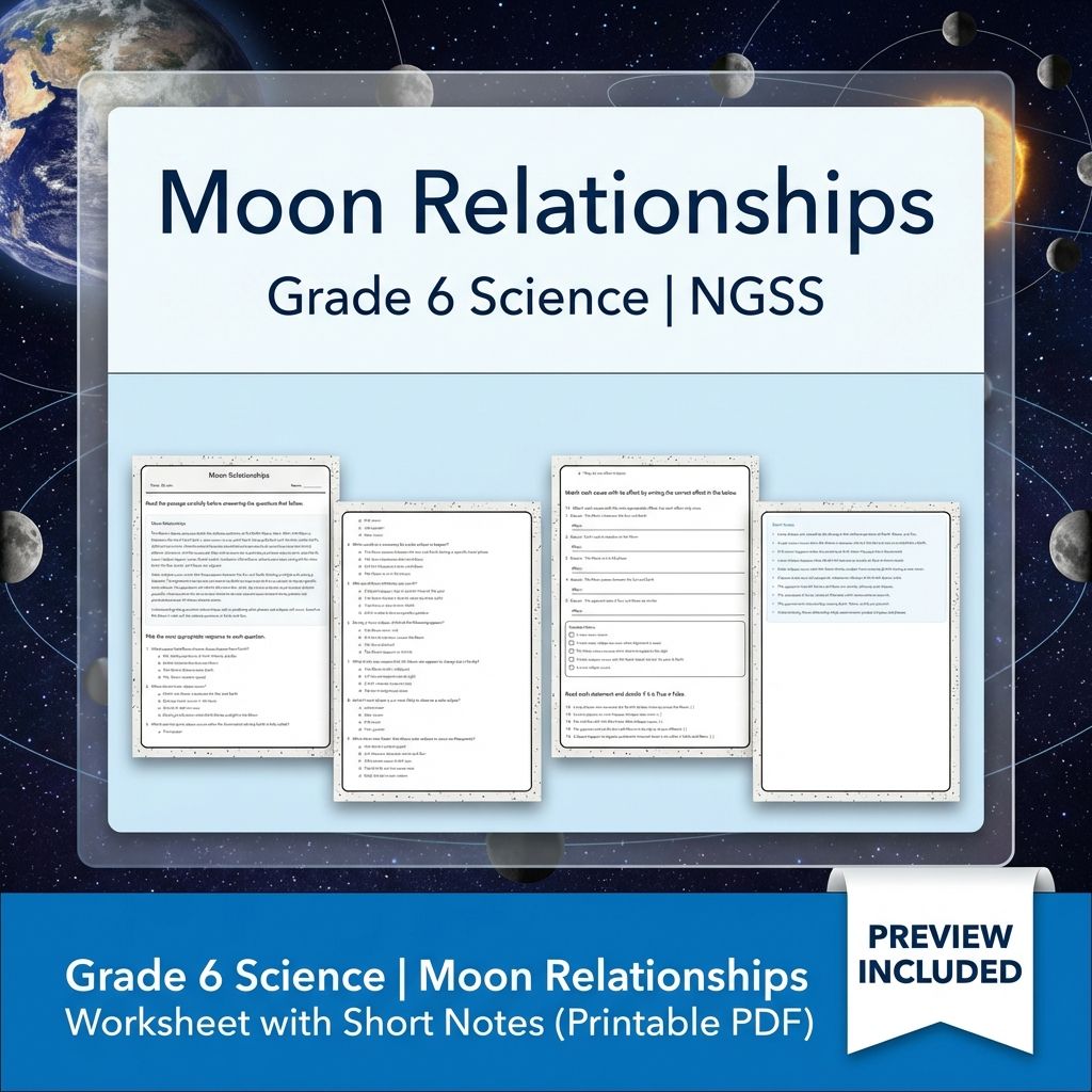 Grade 6 Science | Earth's Place in the Universe Unit Bundle (NGSS Worksheets) — included worksheet 2