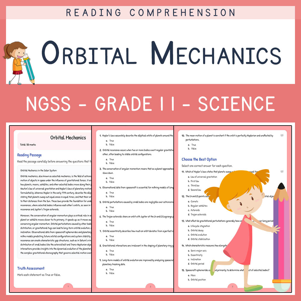 Grade 11 Science worksheet worksheet — Grade 11 Science | Orbital Mechanics Worksheet & Answer Key (PDF) — page 1