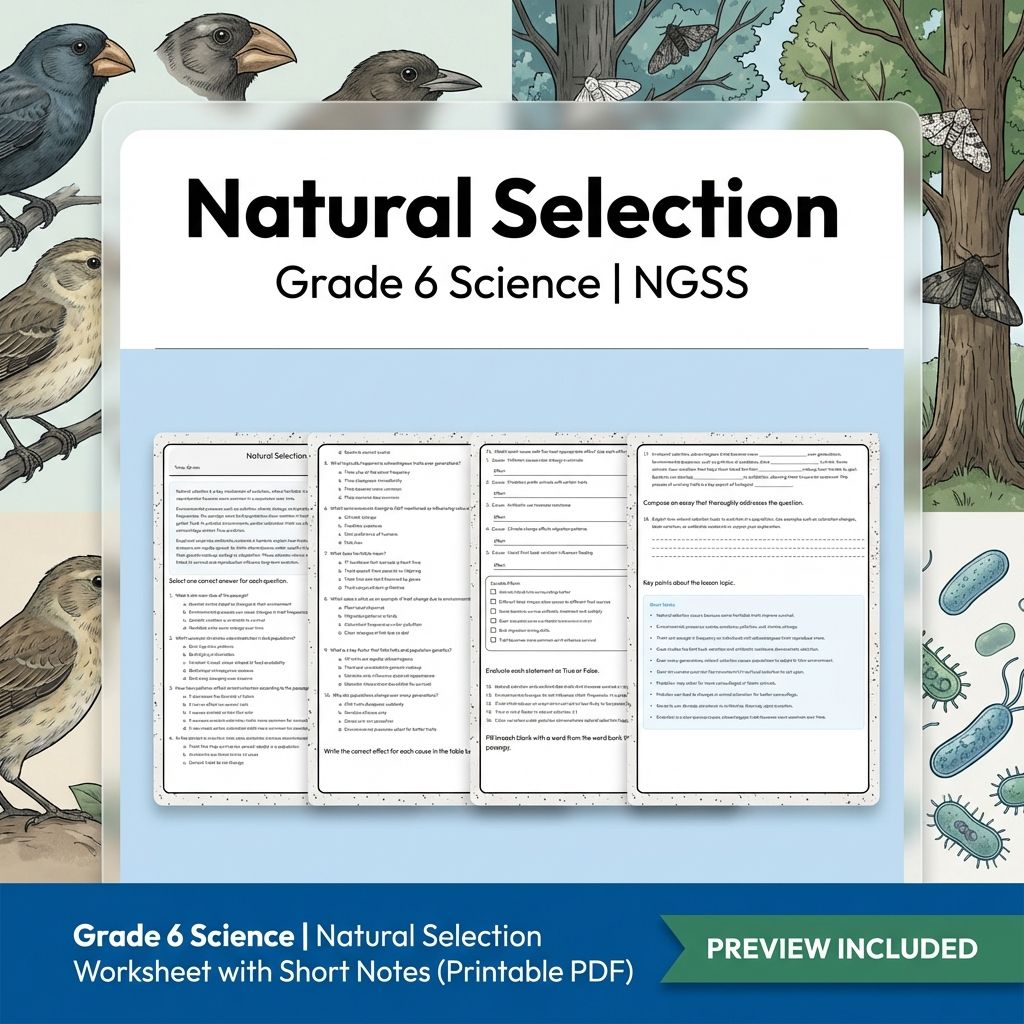 Grade 6 Science Worksheet Bundle | NGSS-Aligned Full Year Resource Pack — included worksheet 36