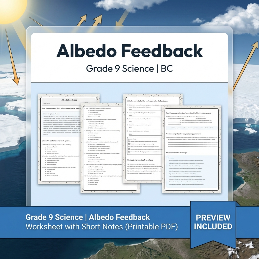 Grade 9 Science | BC Framework Lesson Bundle on Earth Systems & Climate — included worksheet 10