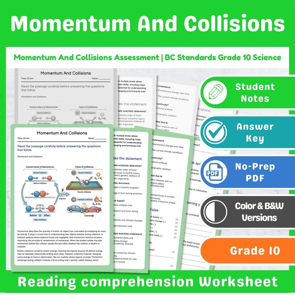 Grade 10 Science Assessment Mini Bundle – Forces, Motion & Energy Standards — included worksheet 15