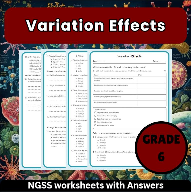 Grade 6 Science Worksheets Bundle- Resources for Earth, Space & Life - NGSS — included worksheet 43
