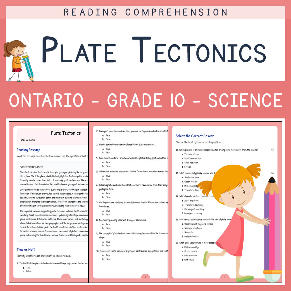 Grade 10 Science worksheet elena worksheet — Grade 10 Science | Plate Tectonics Worksheet Elena | Ontario Standard — page 1
