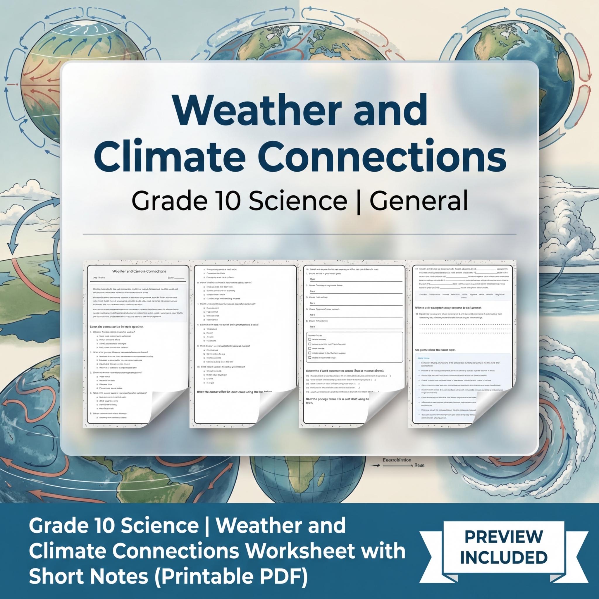 Grade 10 Science Modeling & Evidence Reasoning Full-Year Bundle | General — included worksheet 33
