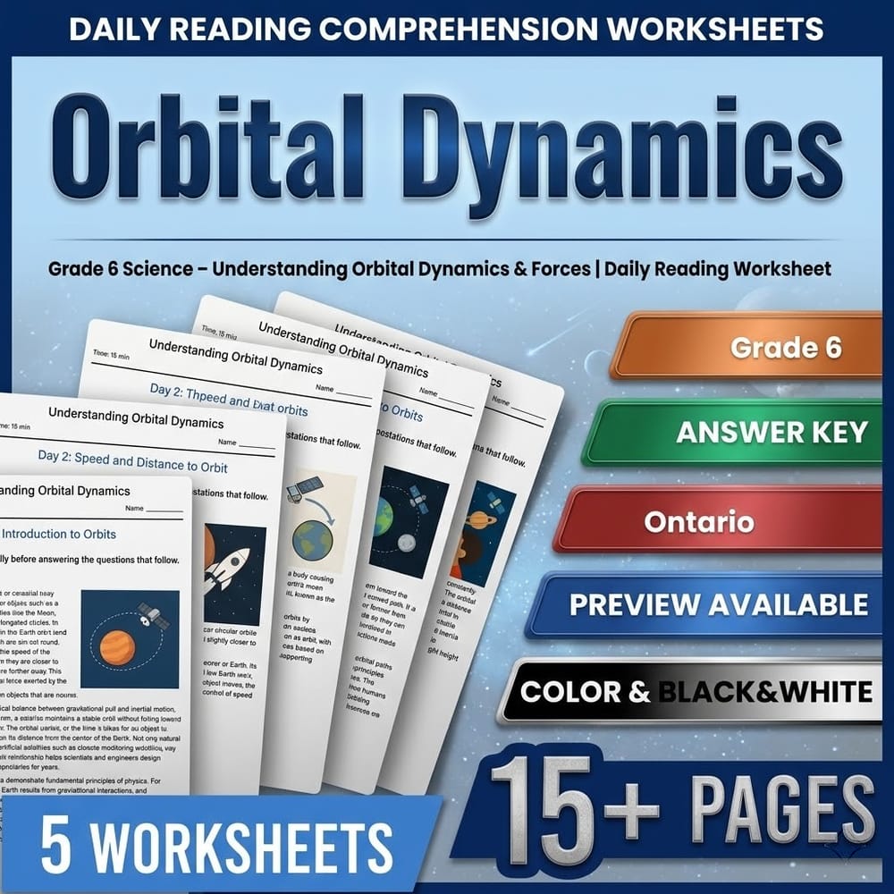 Grade 6 Science Full Year Bundle – Ontario Daily Reading Worksheets — included worksheet 48