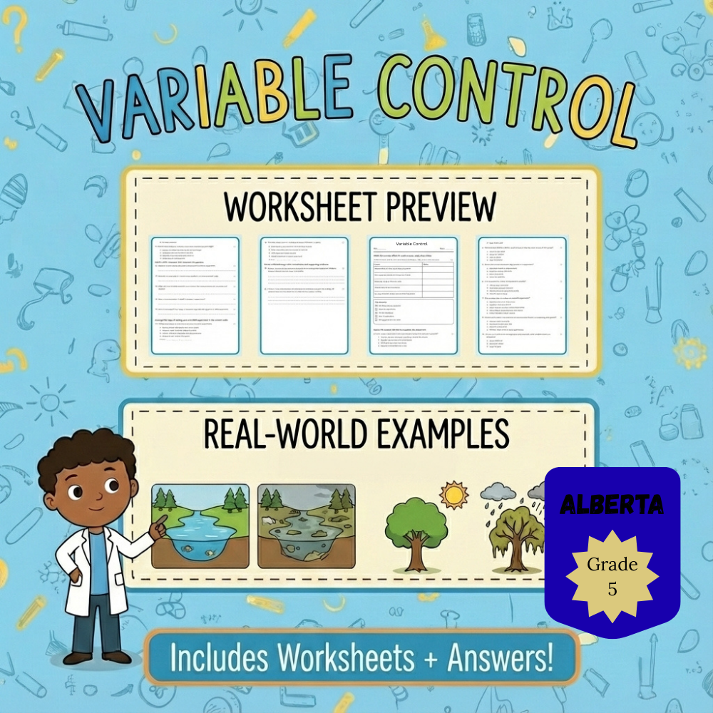 Grade 5 Science | Variable Control Worksheet (PDF) - Alberta Standards