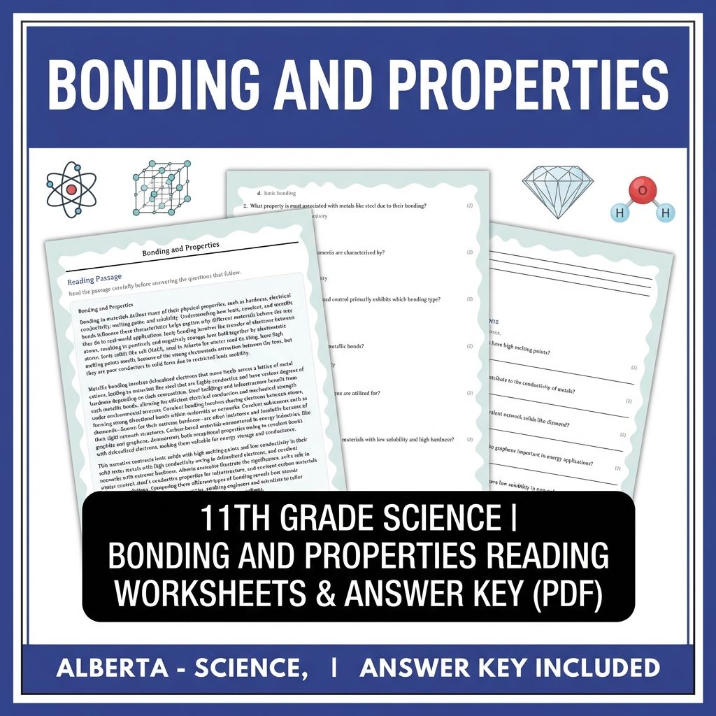 11th Grade Science | Bonding and Properties Worksheets & Answer Key (PDF)
