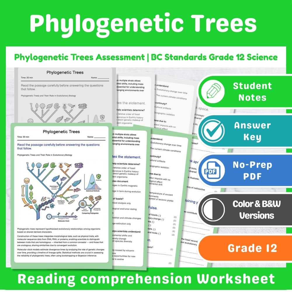Grade 12 Science Mini Bundle – Genetics & Evolution Assessment Pack — included worksheet 12