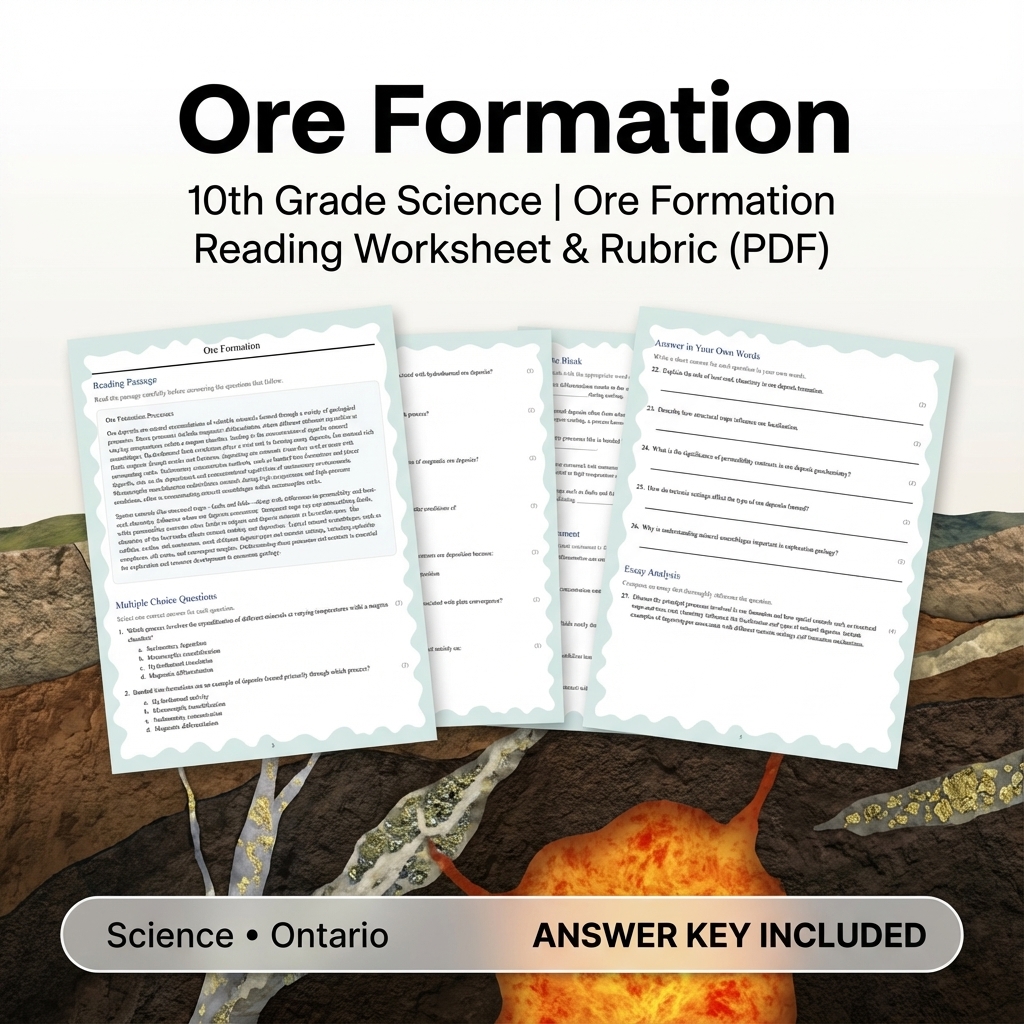 Grade 10 Science Unit Bundle – Earth Dynamics & Resources (PDF + Rubrics) — included worksheet 8
