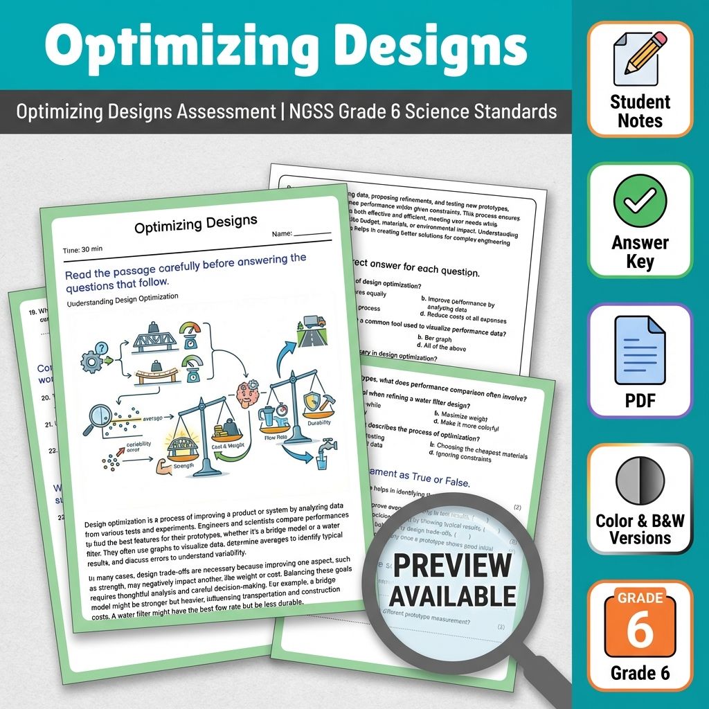 Grade 6 Science Full Year Bundle | NGSS Assessment Resources (Printable) — included worksheet 39