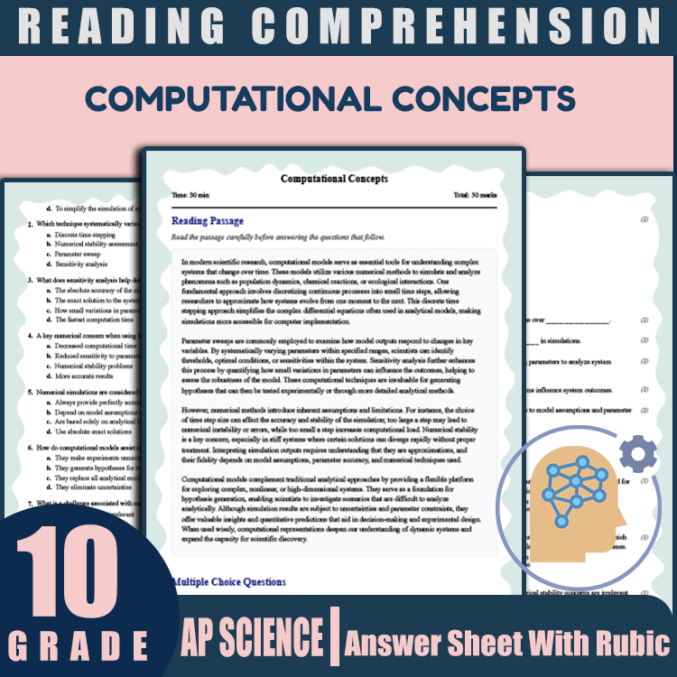 Grade 10 Science reading worksheets worksheet — Grade 10 Science | Computational Concepts Reading Worksheet & Answer Key (…