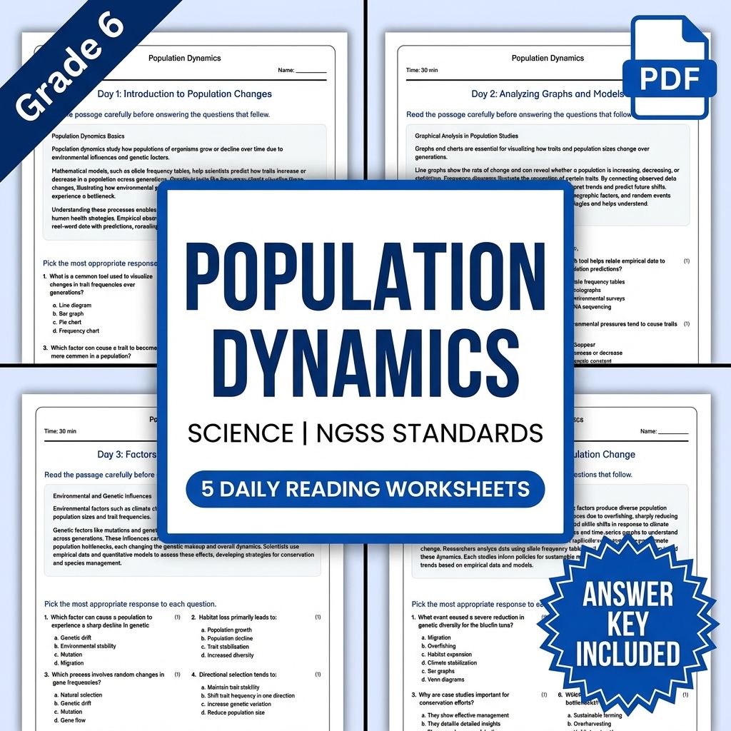 Grade 6 Science – Population Dynamics Daily Reading Worksheet (PDF + Answer Key)