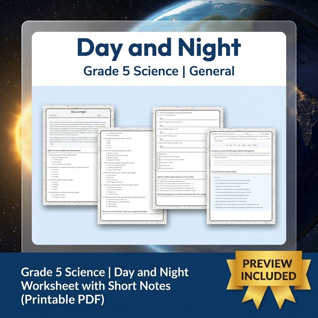 Grade 5 Science Lesson Group: Water Cycles, Seasons, and Earth Materials — included worksheet 6