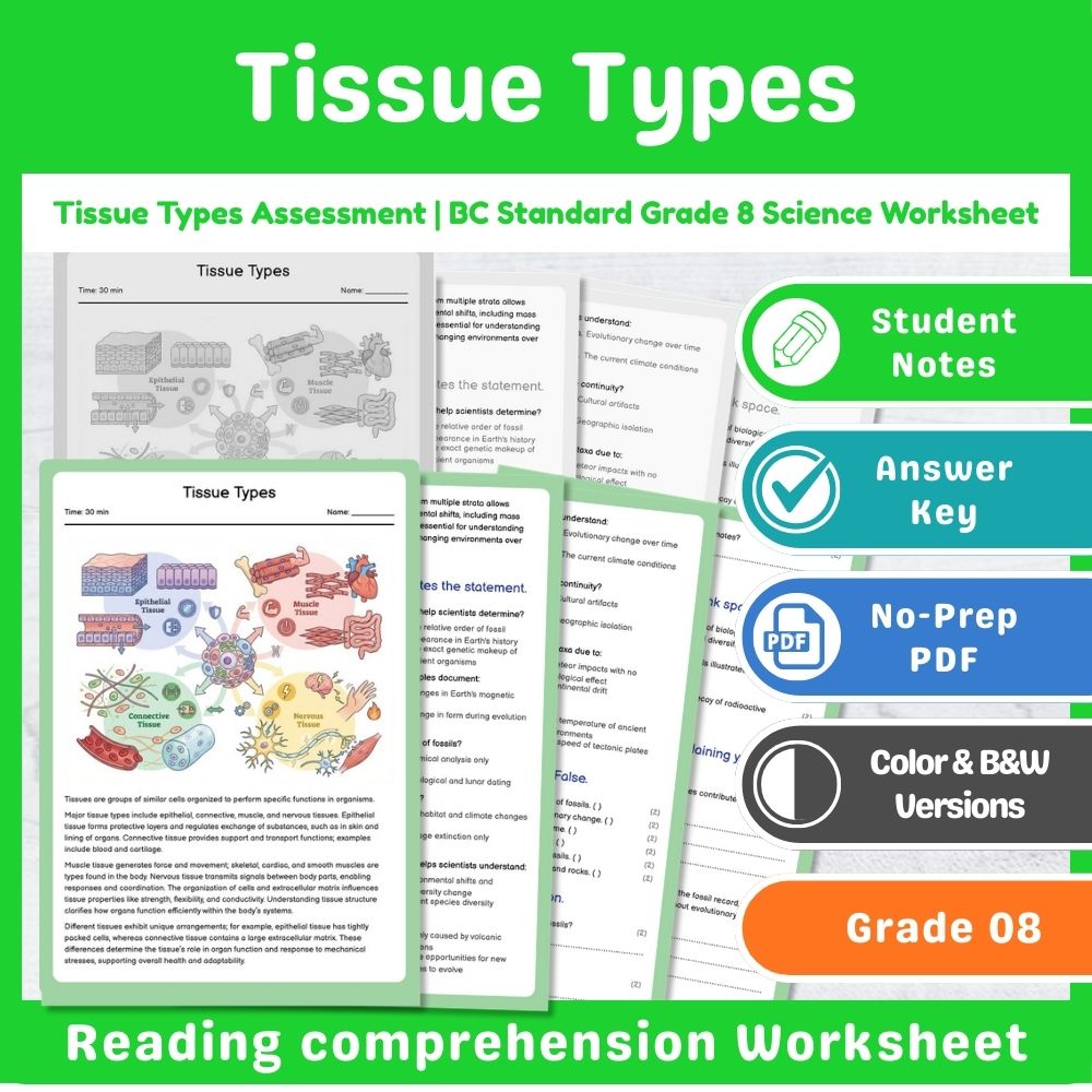 Grade 8 Science – Cell Structure & Function Assessment | Standards-Aligned Unit — included worksheet 13