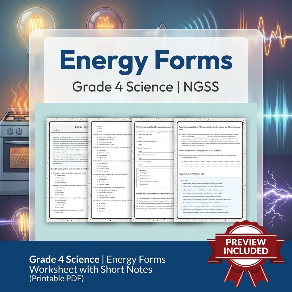Grade 4 Science Worksheet Pack | NGSS-Aligned Energy, Weather & Structures — included worksheet 11