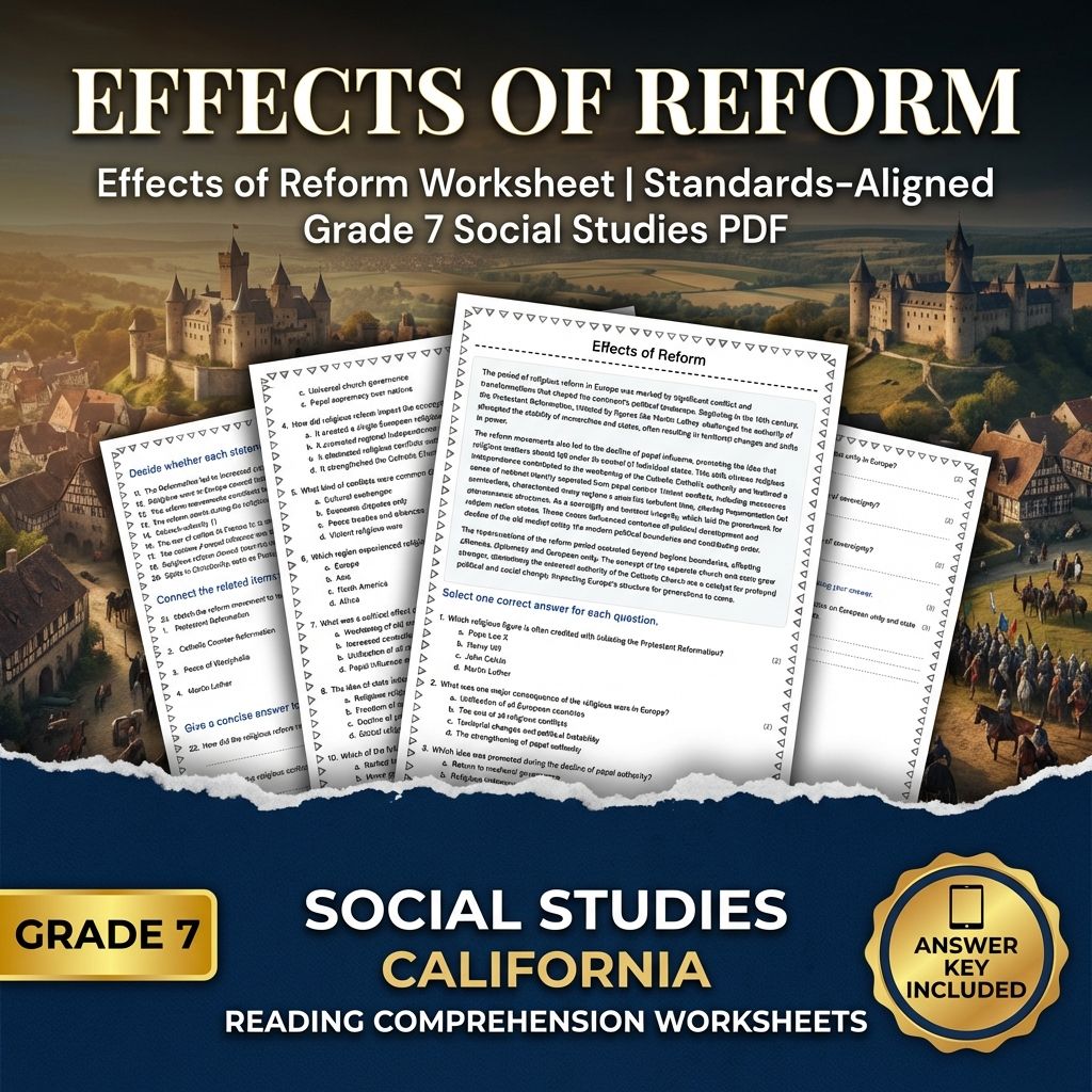 Effects of Reform Worksheet | Standards-Aligned Grade 7 Social Studies PDF