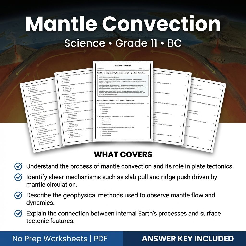 Grade 11 Science | Mantle Convection Worksheet & Answer Key (Printable PDF)