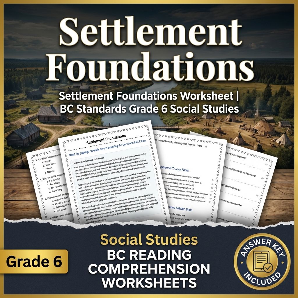 Grade 6 Social Studies | Human Systems & Settlements Bundle (Standards-Aligned) — included worksheet 6