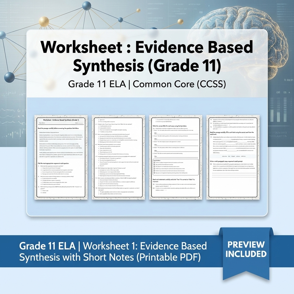Grade 11 ELA Text Analysis and Writing Full-Year Bundle: Common Core (CCSS) — included worksheet 33