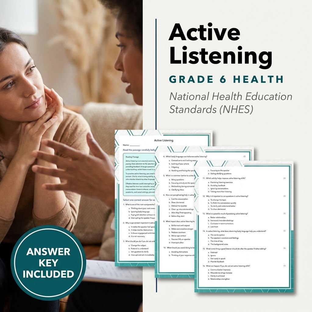Grade 6 Health | Communication, Decision-Making & Disease Prevention Worksheets Bundle (Answer Key Included) — included worksheet 26