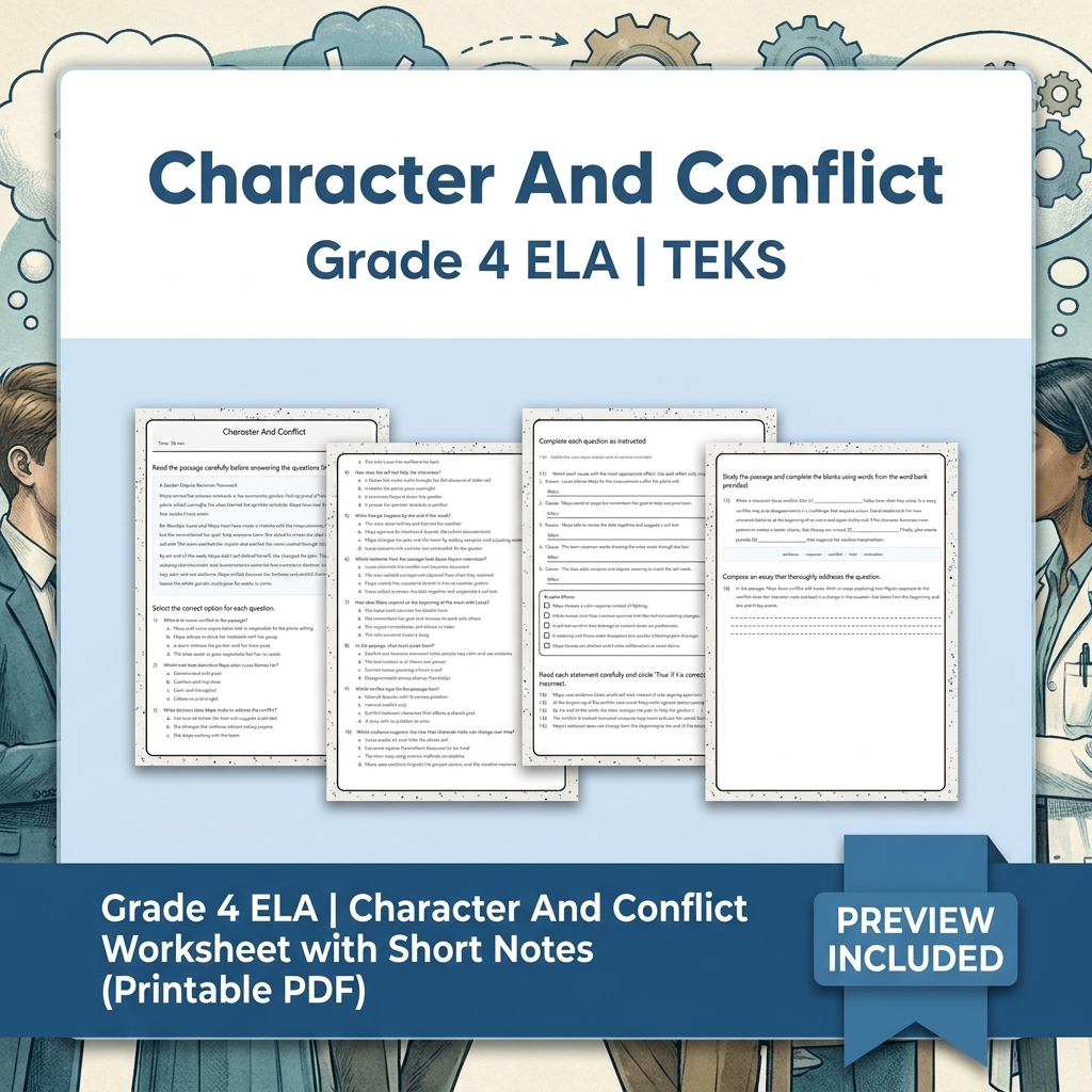Grade 4 Literary Analysis and Character Development ELA Lesson Bundle - TEKS — included worksheet 6