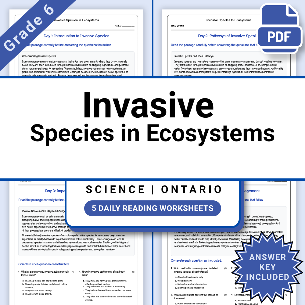 Grade 6 Science Biodiversity Lesson Bundle – Ecosystems and Conservation — included worksheet 14