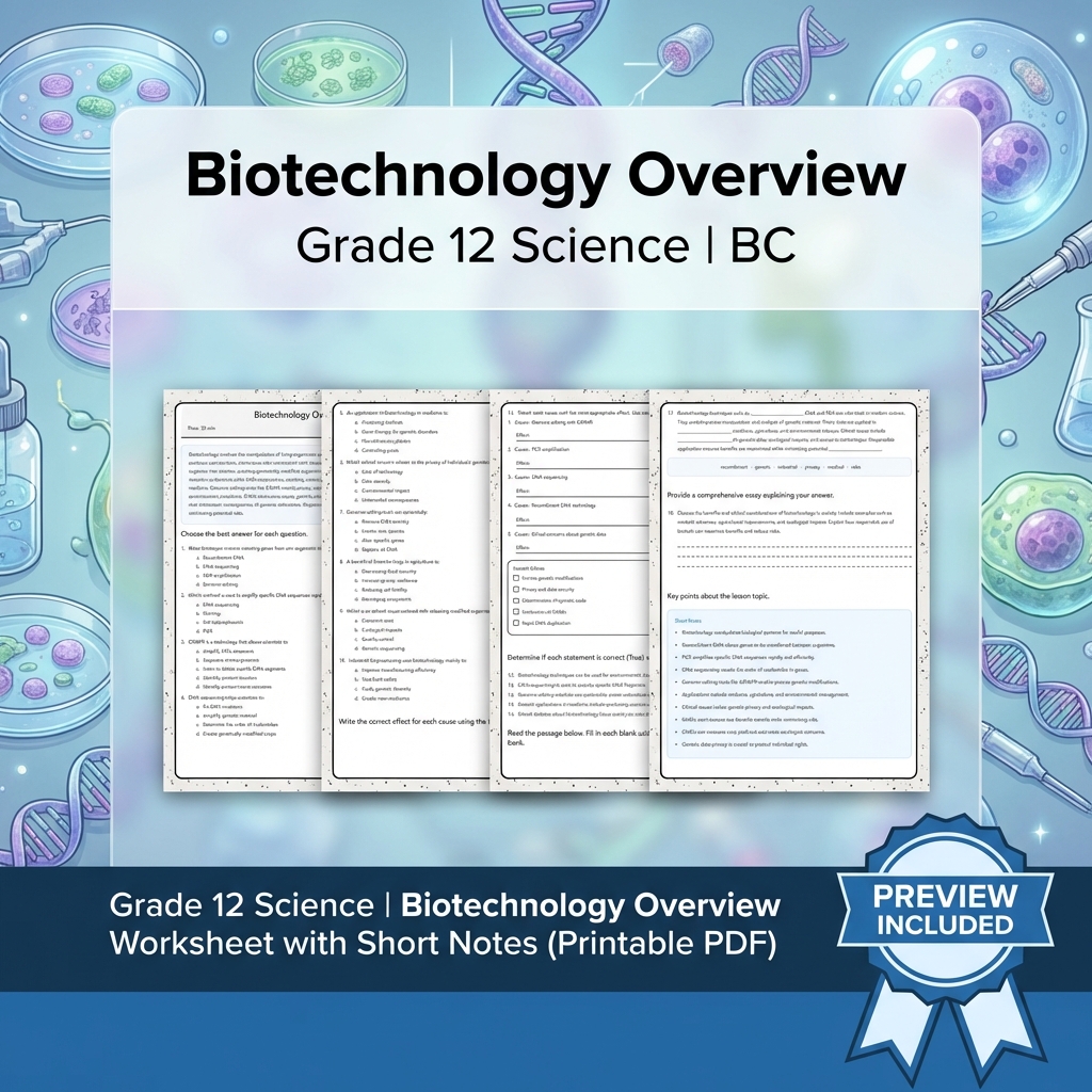 Grade 12 Science Full Year Bundle | Thermochemistry, Earth Systems, Genetics — included worksheet 48