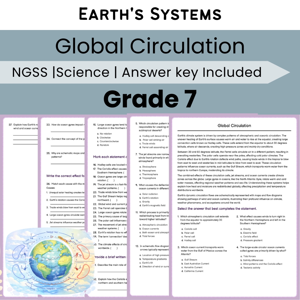 Grade 7 Science Earth's Systems Lesson Bundle | NGSS Worksheets — included worksheet 6
