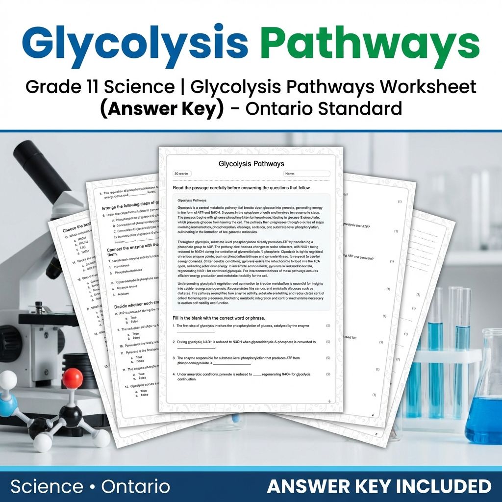 Grade 11 Science | Cellular Metabolism & DNA Processes Worksheet Bundle  — included worksheet 11