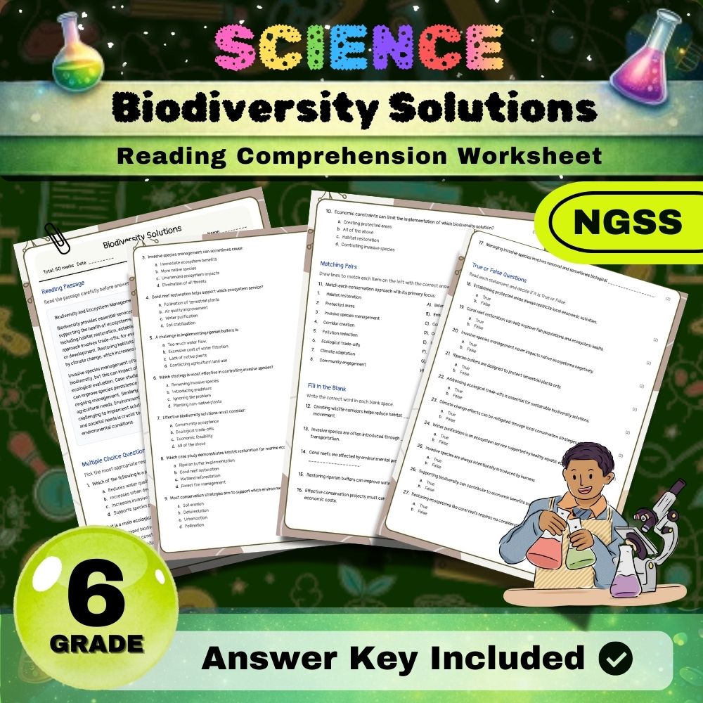 Grade 6 Science Worksheets Bundle | NGSS-Aligned — included worksheet 38