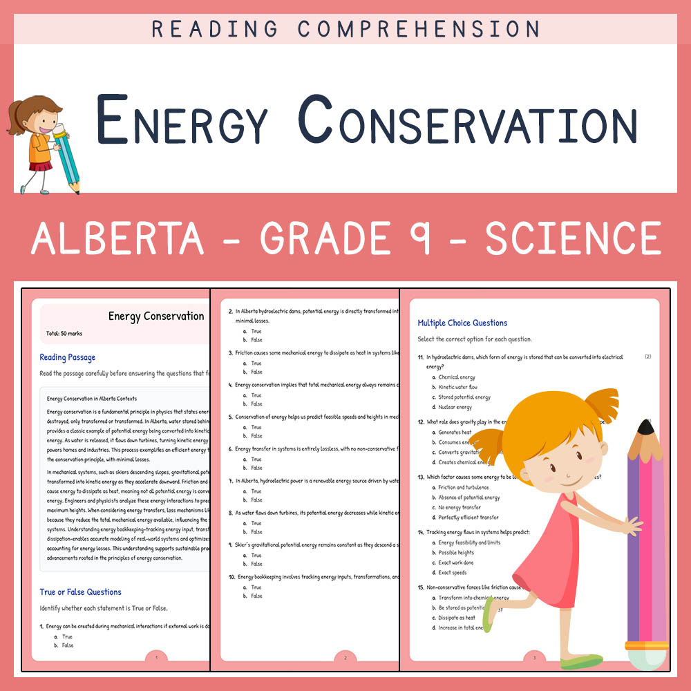 Grade 9 Science worksheet elena worksheet — Grade 9 Science | Energy Conservation Worksheet | Alberta Standards — page 1