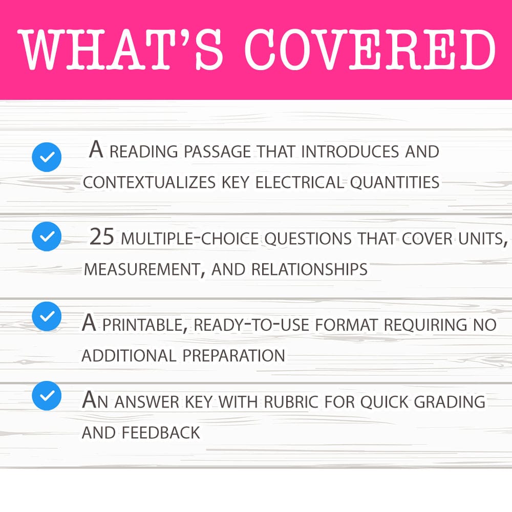 Grade 9 Science worksheet mcq paper worksheet — Grade 9 Science — Worksheet MCQ Paper for Electrical Quantities — page 2